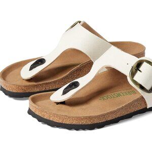 NEW Birkenstock GIZEH Big Buckle Sandals Egg Shell 38 R Womens 7 NEW